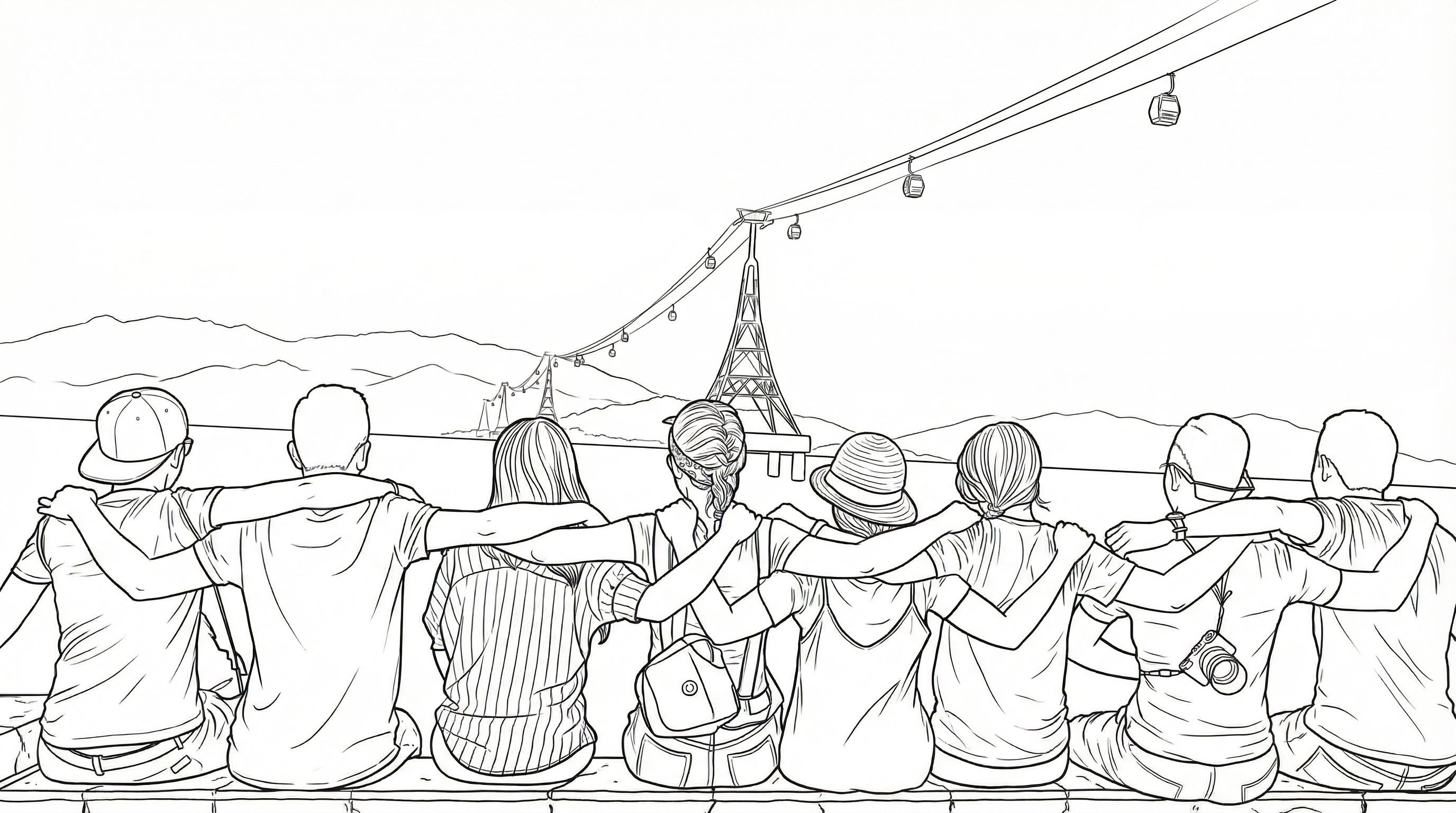 Coloring page from family photo